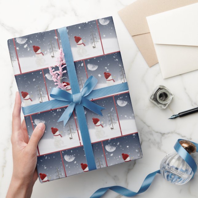 Papel De Regalo Navidades Snowman con estrella del oro (Regalar)