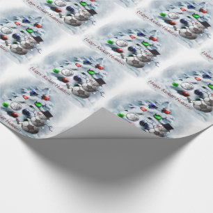 Papel De Regalo Navidades Snowman de la pelota de fútbol