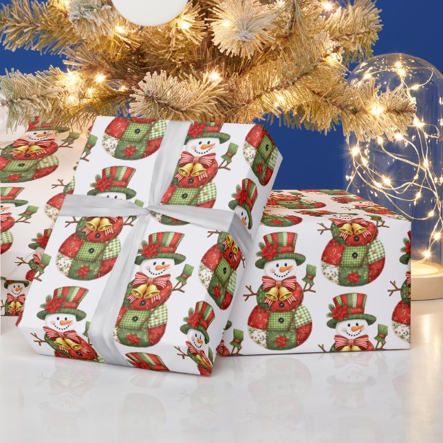 Papel De Regalo Navidades Snowman de Patchwork (Vacaciones)