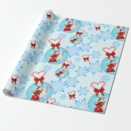 Papel De Regalo Navidades Snowman y Gentles Copos de Nieve
