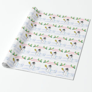 Papel De Regalo Navidades Snowman y las bayas holly