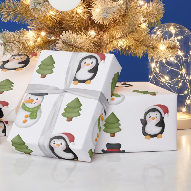 Papel De Regalo Navidades Snowman y Penguin (Vacaciones)