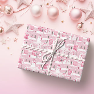 Papel De Regalo Navidades Snowy de la aldea rosa