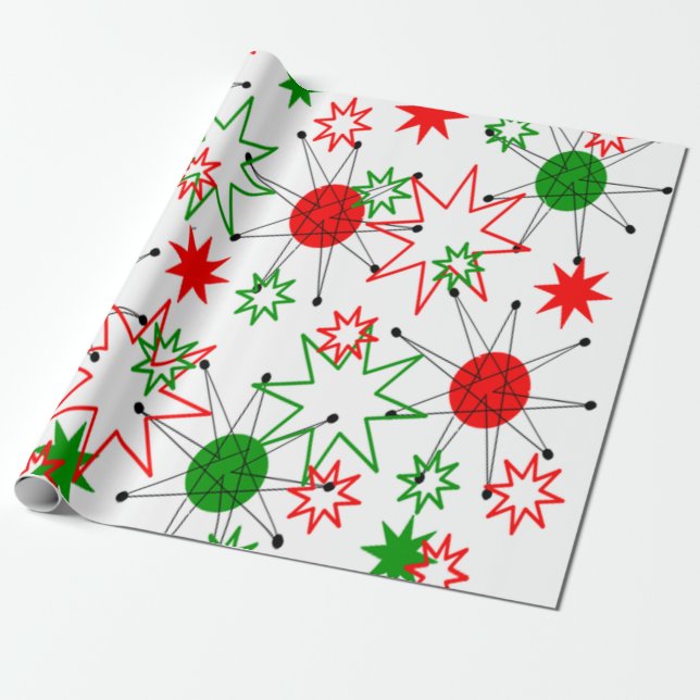 Papel De Regalo Navidades Starbursts (Desenrollado)