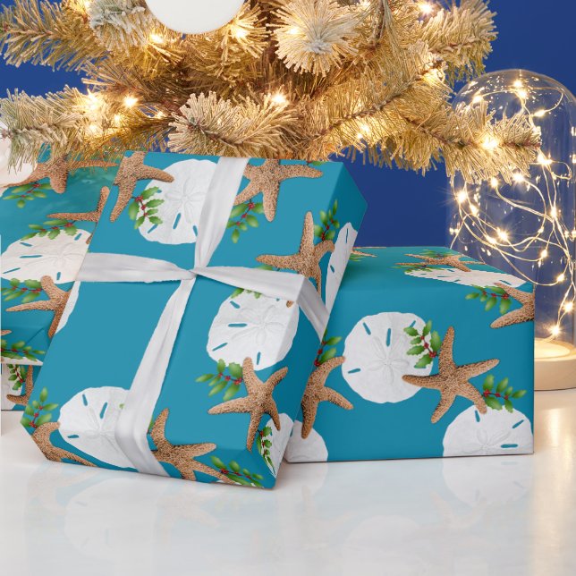 Papel De Regalo Navidades Starfish de Beach Wreath Sand (Vacaciones)