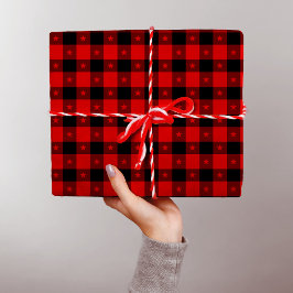 Papel De Regalo Navidades Starry Buffalo Plaid Red Black Cute Bots