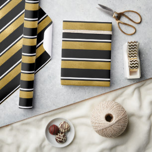 Papel De Regalo Navidades Stripe Pattern Gold ID862