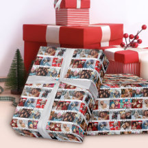 Navidades Stripe Photo Name Collage Holiday