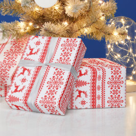 Papel De Regalo Navidades suéter rojo liso monograma de patrón