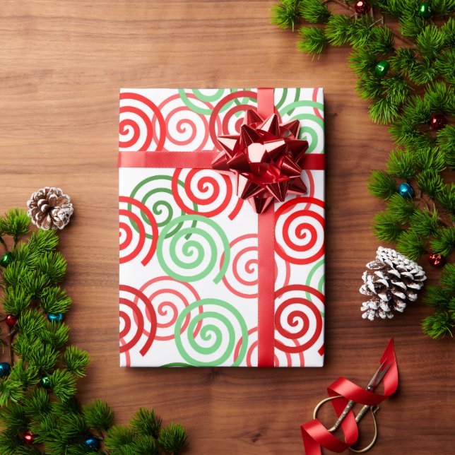 Papel De Regalo Navidades Swirls (Regalo de vacaciones)