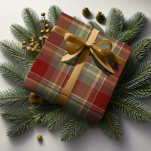 Papel De Regalo Navidades Tartan Brick Red Green ID1141A