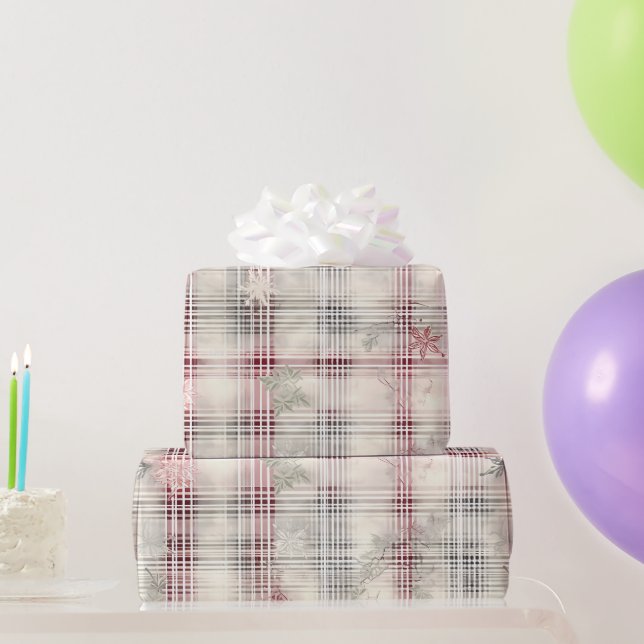 Papel De Regalo Navidades Tartán Floral Design Series #13 (Regalos de fiesta)