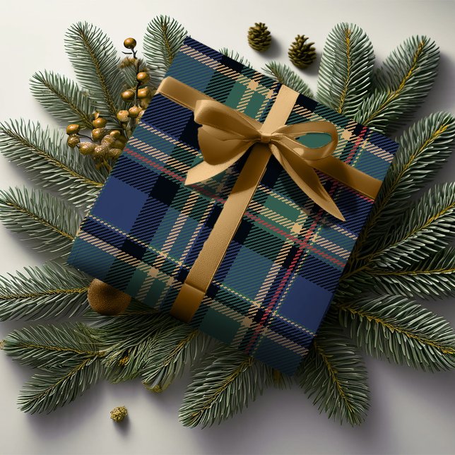 Papel De Regalo Navidades Tartan Navy Blue Green ID1141B (Subido por el creador)