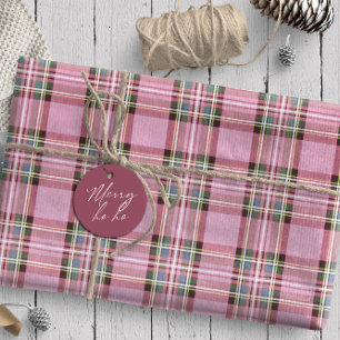 Papel De Regalo Navidades Tartan Pink/Green ID768