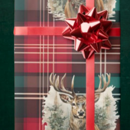 Papel De Regalo Navidades Tartan Reindeer