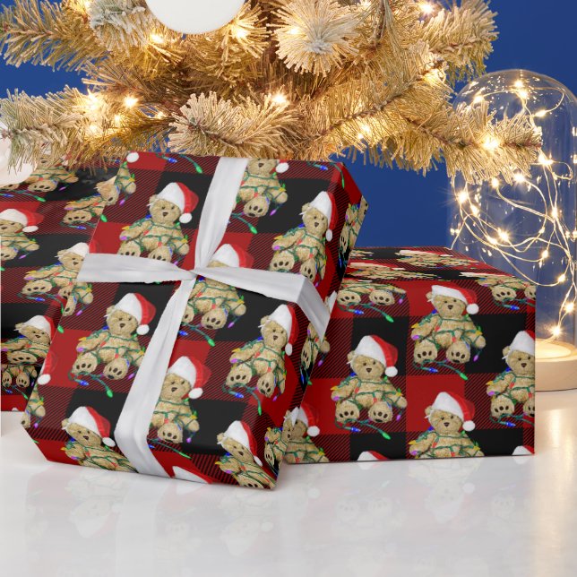 Papel De Regalo Navidades Teddy Oso En Luces (Vacaciones)