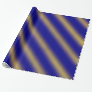 Papel De Regalo Navidades Tema Patrón ondulado Oro y Azul