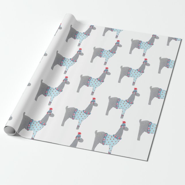 Papel De Regalo Navidades temáticos de Llama (Desenrollado)