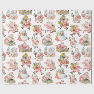 Papel De Regalo Navidades temáticos de Retro Groovy Santa Claus