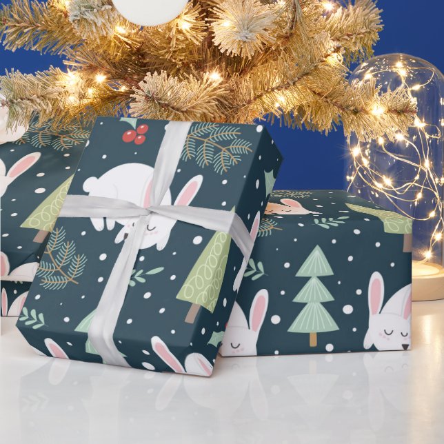 Papel De Regalo Navidades temáticos de Woodland de Conejo Blanco (Vacaciones)