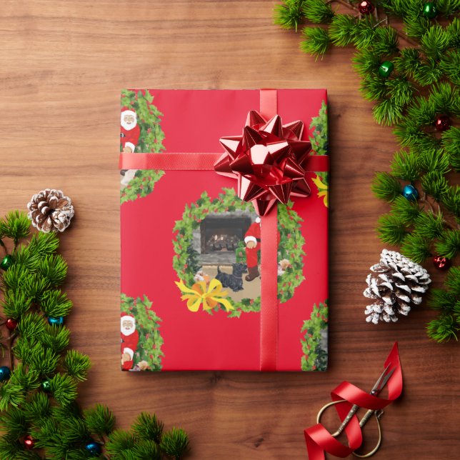 Papel De Regalo Navidades Terrier de Escocia (Regalo de vacaciones)