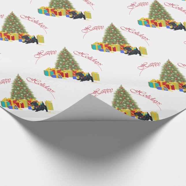 Papel De Regalo Navidades Terrier de Escocia (Esquina)