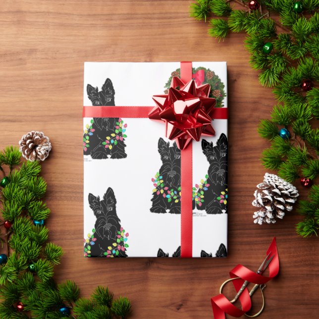 Papel De Regalo Navidades Terrier de Escocia (Regalo de vacaciones)