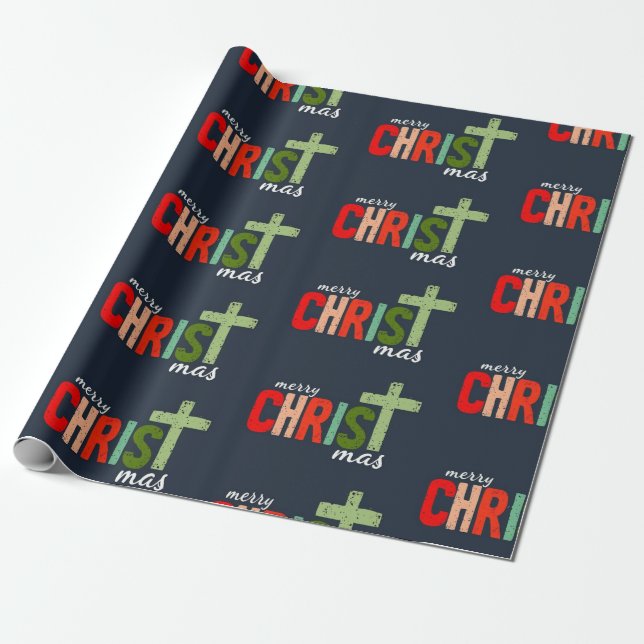Papel De Regalo Navidades Texto cristiano Inspirador (Desenrollado)