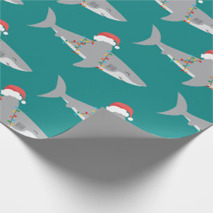 Papel De Regalo Navidades tiburones graciosos