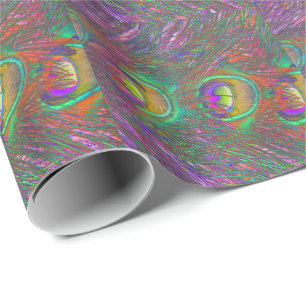 Papel De Regalo Navidades Tinsel Peacock Feathers