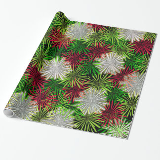 Papel De Regalo Navidades Tinsel PomPoms - Rojo, Verde y Blanco