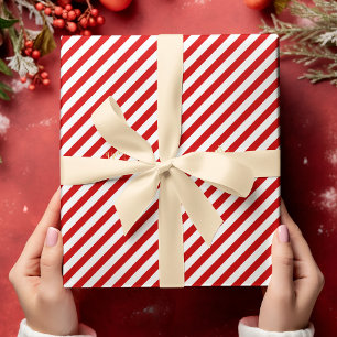 Papel De Regalo Navidades Tiras Blancas Rojas Patrón de Navidad d