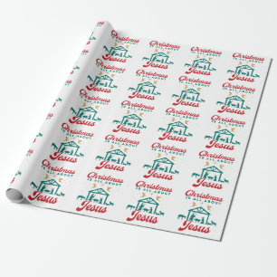 Papel De Regalo Navidades Todo Se Trata De Jesús Natividad Escena