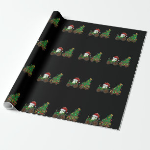Papel De Regalo Navidades Tractor de granja Xmas Árbol alumbrado S