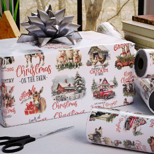 Papel De Regalo Navidades tradicionales en citas de feriado agríco