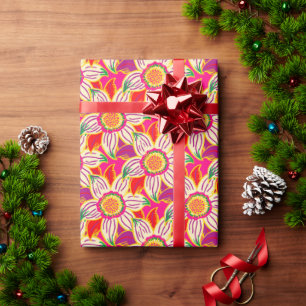 Papel De Regalo Navidades Tropical Poinsettia Colorful