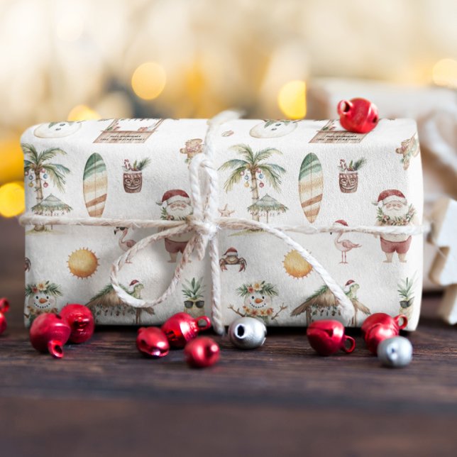 Papel De Regalo Navidades tropicales divertidos personalizados (Subido por el creador)