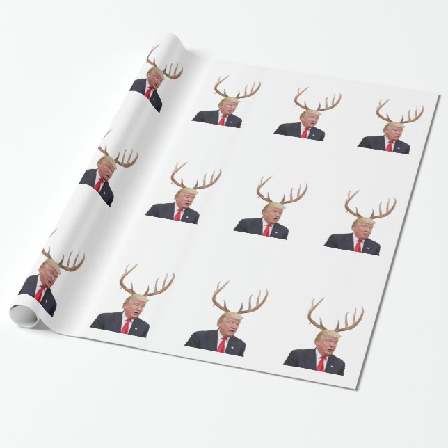 Papel De Regalo Navidades Trump: Sr. Presidente venado (Desenrollado)