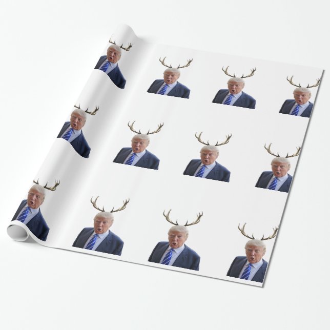 Papel De Regalo Navidades Trump: Sr. Presidente venado (Desenrollado)