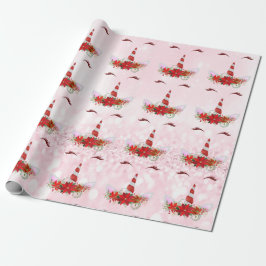 Papel De Regalo Navidades unicornios festividades Purpurina rosa O