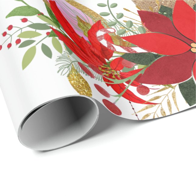 Papel De Regalo Navidades unicornios Vacaciones de uninornio blanc (Esquina del rollo)