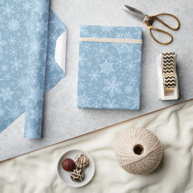 Papel De Regalo Navidades Vacaciones de invierno agitados copos de (Artesanía)
