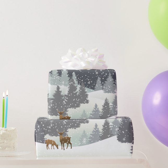Papel De Regalo Navidades venados y pollitos de invierno (Regalos de fiesta)