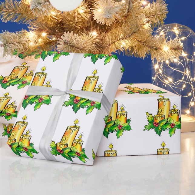 Papel De Regalo Navidades verdes amarillos (Vacaciones)