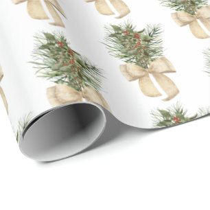 Papel De Regalo Navidades verdes con flores