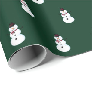 Papel De Regalo Navidades verdes de los hombres de nieve