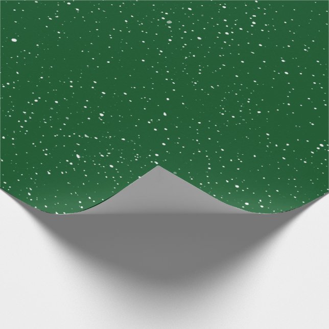 Papel De Regalo Navidades verdes del bosque con nieve blanca (Esquina)