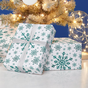 Papel De Regalo Navidades verdes esmeraldas serpentean en invierno