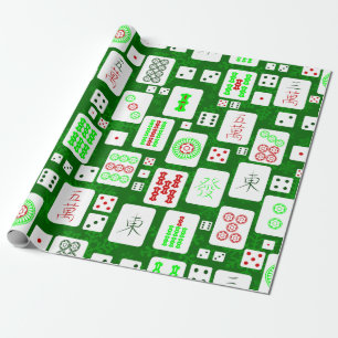 Papel De Regalo navidades verdes mahjong juego de baldosas chino a