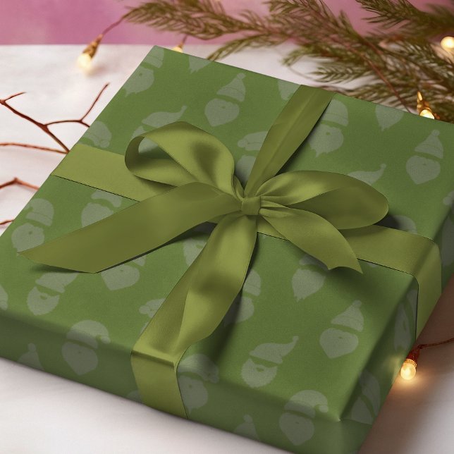 Papel De Regalo Navidades verdes monotónicos modernos de Santa Sil (Subido por el creador)
